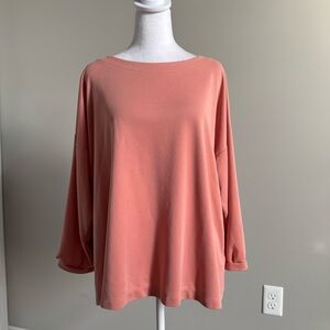 J. Jill Pure Jill Sand Washed Women's Soft Coral Sweatshirt Large
